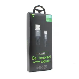 USB Data kabl T-phox Jagger T-M814 Micro USB 2.4A crni 1m.