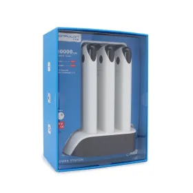Docking station station + 3x back up baterije KONFULON PS01 10000 mAh bele.