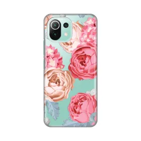 Silikonska futrola - maska print Skin za Xiaomi Mi 11 lite Pink Flowers.
