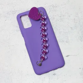 Futrola - maska Jewellery Heart za Samsung A037 Galaxy A03s ljubicasta.