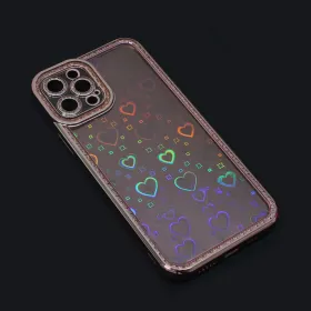 Futrola - maska Heart IMD za iPhone 12 Pro 6.1 roze.