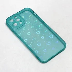 Futrola - maska Heart Color IMD za iPhone 12 Pro 6.1 tamno zelena.