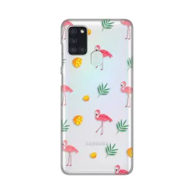 Silikonska futrola - maska print Skin za Samsung A217F Galaxy A21s Flamingos.