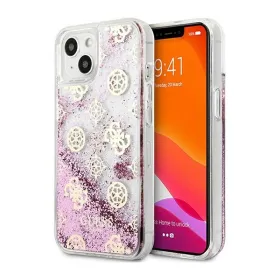 Futrola - maska Guess Hc Liquid Glitter Peony za iPhone 13 6.1 roze (GUHCP13MLGPEPI).