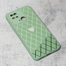 Futrola - maska Diamond Heart za Xiaomi Redmi 10C svetlo zelena.