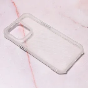 Futrola - maska Carbon Crystal za iPhone 14 Pro 6.1 bela.