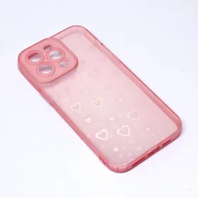 Futrola - maska Heart Color IMD za iPhone 14 Pro Max 6.7 roze.