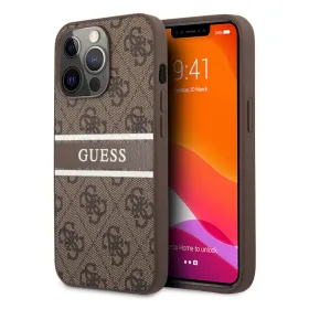 Futrola - maska Guess Stripe za iPhone 13 Pro 6.1 braon (GUHCP13L4GDBR).
