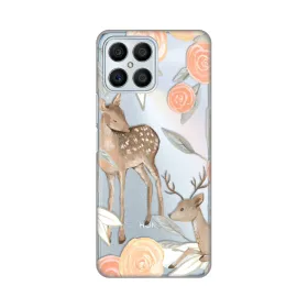 Silikonska futrola - maska print Skin za Huawei Honor X8 Flower Deer.