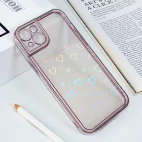 Futrola - maska Heart IMD za iPhone 14 Plus 6.7 roze.