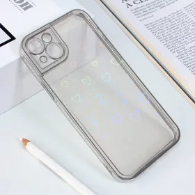 Futrola - maska Heart IMD za iPhone 14 Plus 6.7 srebrna.