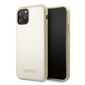 Futrola - maska Guess Hc PC Iridescent Leather za iPhone 11 Pro 5.8 zlatna (GUHCN58IGLGO).