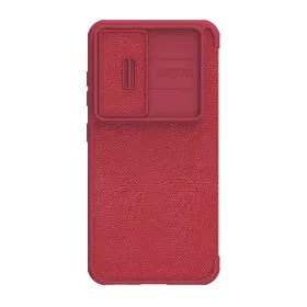 Futrola - maska Nillkin Qin Pro Leather za Samsung S911B Galaxy S23 crvena.