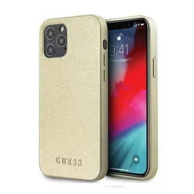 Futrola - maska Guess Hc PC/TPU Iridescent za iPhone 12/12 Pro 6.1 zlatna (GUHCP12MIGLGO).
