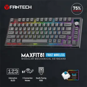 Tastatura Mehanicka Gaming Fantech MK910 RGB PBT Maxfit81 Frost Wireless crna (blue switch).