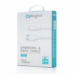 USB Data kabl Pluginn PI-AL 2.4A USB na Lightning beli 2m.