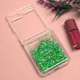 Futrola - maska Glitter za Samsung F731B Galaxy Z Flip 5 5G zelena.