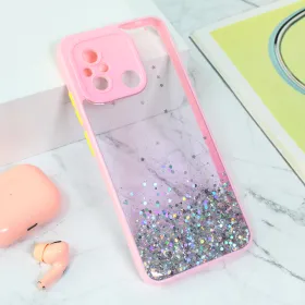 Futrola - maska Frame Glitter za Xiaomi Redmi 12C roze.