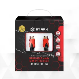 Kabl STARK HDMI M-M pozlacen 4K pleteni 5m.