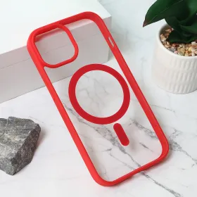 Futrola - maska Magsafe Frame Color za iPhone 15 6.1 crvena.