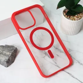Futrola - maska Magsafe Frame Color za iPhone 15 Pro Max 6.7 crvena.