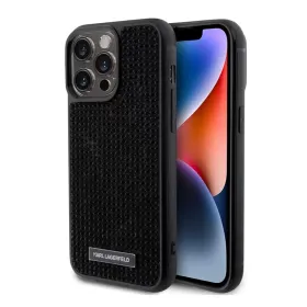 Futrola - maska Karl Lagerfeld Hc Rhinestone Metal Plate Logo za iPhone 15 6.1 crna (KLHCP15SHDSPLK).