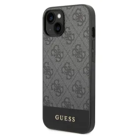 Futrola - maska Guess Hc PC/TPU 4G Pu Bottom Stripe za iPhone 15 6.1 siva (GUHCP15SG4GLGR).