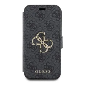 Futrola - maska Guess Bk Pu leather 4G Metal Logo za iPhone 15 6.1 siva (GUBKP15S4GMGGR).