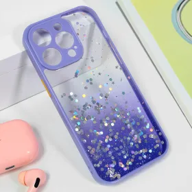 Futrola - maska Frame Glitter za iPhone 15 Pro Max 6.7 ljubicasta.