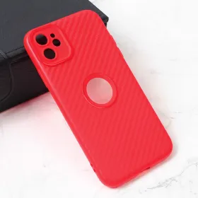 Futrola - maska Carbon Stripe za iPhone 11 6.1 crvena.