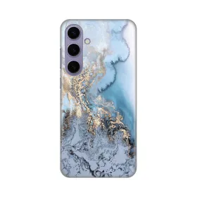 Silikonska futrola - maska print za Samsung S926B Galaxy S24 Plus Blue Gold Marble.