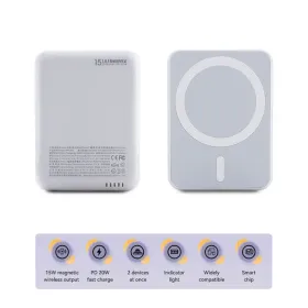Power bank prenosiva baterija Magsafe Remax RPP-509 Fantasy Series PD 20W + Wireless 15W Fast Charging 5000mAh beli.