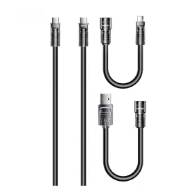 USB Data kabl Remax RCC-168 Lyncharge Series 60w 4-in-1 Zinc Alloy crni.