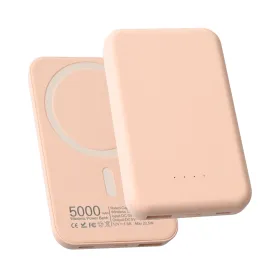 Power bank prenosiva baterija Magsafe PD 5000 mAh roze.