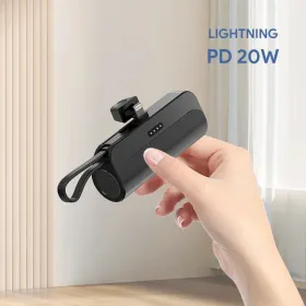 Power bank prenosiva baterija privezak 5000mAh lightning crna.