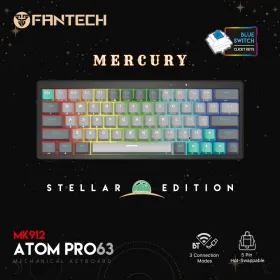 Tastatura Mehanicka Gaming Fantech MK912 RGB Atom PRO63 Wireless Mercury (blue switch).