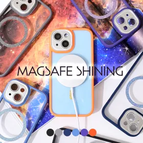 Futrola - maska Magsafe shining za iPhone 15 Pro 6.1 svetlo plava.