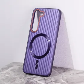 Futrola - maska Magsafe Stripe za Samsung S911B Galaxy S23 ljubicasta.