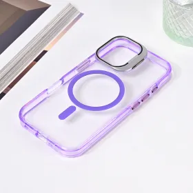 Futrola - maska Magsafe Transparent za iPhone 16 6.1 ljubicasta.