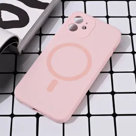 Futrola - maska Magsafe Pure color za iPhone 12 6.1 roze.