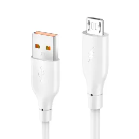 USB Data kabl KONFULON DC63, 3A, USB na micro USB beli 1m.