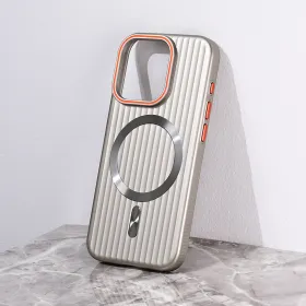 Futrola - maska Magsafe Stripe za iPhone 15 Pro 6.1 siva.