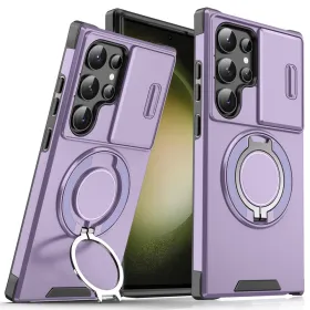 Futrola - maska CamShield Ring stand za Samsung Galaxy S23 Ultra ljubicasta.