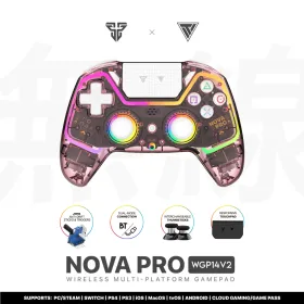 Joypad wireless Fantech WGP14V2 NOVA PRO multiplatform RGB CLEAR sakura.