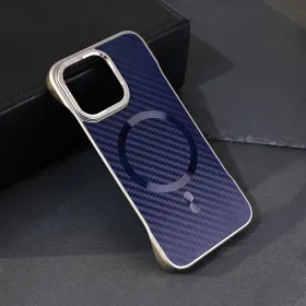 Futrola - maska Magsafe Carbon za iPhone 13 Pro 6.1 plava.