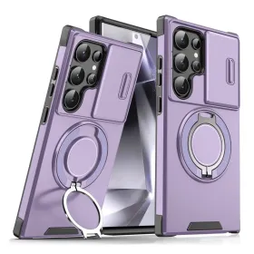 Futrola - maska CamShield Ring stand za Samsung S938 Galaxy S25 Ultra ljubicasta.