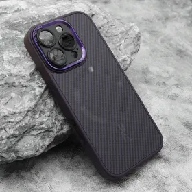 Futrola - maska CARBON MagSafe za iPhone 16 Pro (6.3) ljubicasta (small camera) (MS).