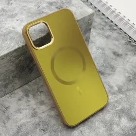 Futrola - maska COLOR METAL MagSafe za iPhone 11 (6.1) zlatna (MS).