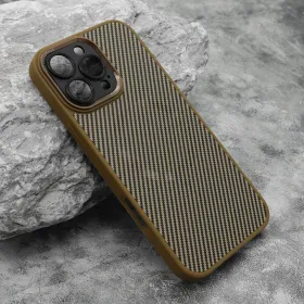 Futrola - maska CARBON MagSafe za iPhone 16 Pro Max (6.9) zlatna (small camera) (MS).