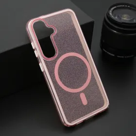 Futrola - maska CRYSTAL MagSafe za Samsung S921 Galaxy S24 5G roze (MS).